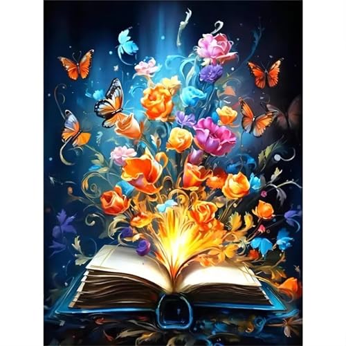 Heaen Bücher Blumen Schmetterlinge Malen nach Zahlen Erwachsene,DIY Handgemalt Ölgemälde Kit 20x30cm,Paint by Numbers Adult Mit 3 - Pinseln und Acrylfarbe leinwand Kit Rahmenlos Heaen Bücher Blumen Schmetterlinge Malen nach Zahlen Erwachsene,DIY Handgemalt Ölgemälde Kit 20x30cm,Paint by Numbers Adult Mit 3 - Pinseln und Acrylfarbe leinwand Kit Rahmenlos von Heaen