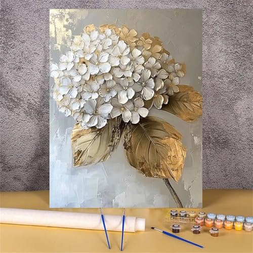 Heaen Malen Nach Zahlen Erwachsene Weiße Hortensie,DIY Handgemalt Ölgemälde Leinwand Kits Mit Pinsels und Acrylfarbe Als Geschenke und Heimdekoration Rahmenlos 30x40cm Heaen Malen Nach Zahlen Erwachsene Weiße Hortensie,DIY Handgemalt Ölgemälde Leinwand Kits Mit Pinsels und Acrylfarbe Als Geschenke und Heimdekoration Rahmenlos 30x40cm von Heaen