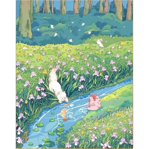 Heaen Tiere des Frühlingsflusses Malen nach Zahlen Erwachsene,DIY Handgemalt Ölgemälde Kit 30x50cm,Paint by Numbers Adult Mit 3 - Pinseln und Acrylfarbe leinwand Kit Rahmenlos Heaen Tiere des Frühlingsflusses Malen nach Zahlen Erwachsene,DIY Handgemalt Ölgemälde Kit 30x50cm,Paint by Numbers Adult Mit 3 - Pinseln und Acrylfarbe leinwand Kit Rahmenlos von Heaen