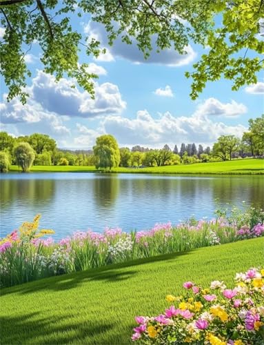 Lakeside Paint by Numbers Kits for Adults,Spring Scenery Painting by Number Kits On Canvas,DIY Craft Art Painting Kit Acrylic Pigment Drawing Paintwork for Gift Home Wall Decor 45x60cm Frameless Lakeside Paint by Numbers Kits for Adults,Spring Scenery Painting by Number Kits On Canvas,DIY Craft Art Painting Kit Acrylic Pigment Drawing Paintwork for Gift Home Wall Decor 45x60cm Frameless von Heaen