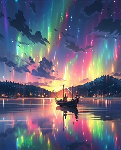 Malen Nach Zahlen Erwachsene,DIY Buntes Aurora-Schiff Handgemalt Ölgemälde Kit für Anfänger und Erwachsene Mit 3-Pinseln und Acrylfarbe für Home Wand Dekor Rahmenlos 40x50cm Malen Nach Zahlen Erwachsene,DIY Buntes Aurora-Schiff Handgemalt Ölgemälde Kit für Anfänger und Erwachsene Mit 3-Pinseln und Acrylfarbe für Home Wand Dekor Rahmenlos 40x50cm von Heaen