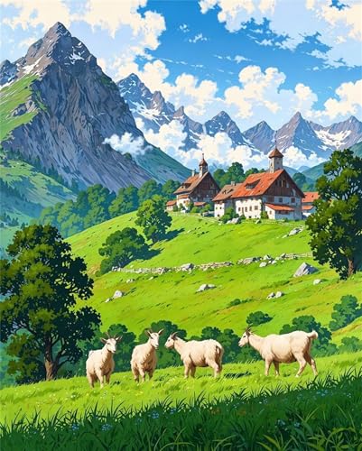 Mountain Paint by Numbers Kits for Adults,Sheep Painting by Number Kits On Canvas,DIY Craft Art Painting Kit Acrylic Pigment Drawing Paintwork for Gift Home Wall Decor 30x50cm Frameless Mountain Paint by Numbers Kits for Adults,Sheep Painting by Number Kits On Canvas,DIY Craft Art Painting Kit Acrylic Pigment Drawing Paintwork for Gift Home Wall Decor 30x50cm Frameless von Heaen