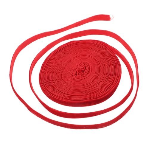 Healeved 1 Rolle Flanell Geschenkband Bänder Zum Basteln Bastelband Buntes Band Zum Basteln Dünnes Band Zum Basteln Bandriemen Buchbänder Zum Buchbinden Rotes Polyester von Healeved