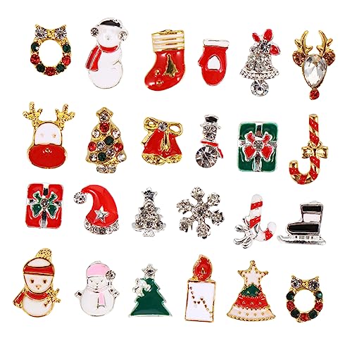 Healeved 1 Satz Maniküre Aus Weihnachtlicher Legierung Weihnachtliche Nagelkunstdekorationen Charme Reize Rot Aufbewahrungsdose Storage Boxes Weihnachtsnagel Strass Nagelkunstzubehör 2boxen von Healeved