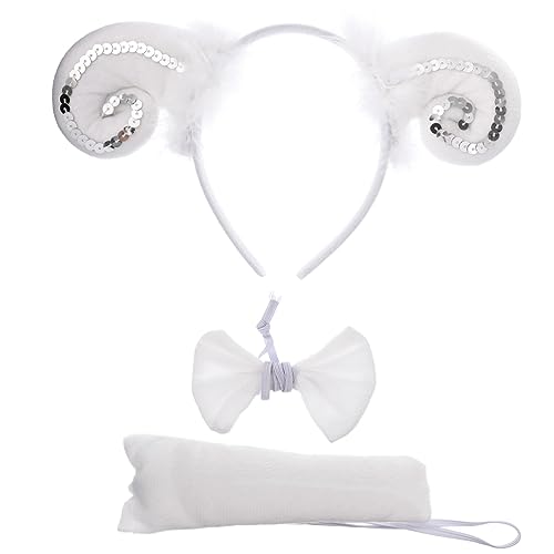 Healeved 1 Satz Schafstirnband Bow-end Dreiteiliger Set Dekorationen Schaf-stirnband Schaf Kostüm Und Süßes Lamm-stirnband Wolle Ram Schäfer Die Für Weiß Tuch Healeved 1 Satz Schafstirnband Bow-end Dreiteiliger Set Dekorationen Schaf-stirnband Schaf Kostüm Und Süßes Lamm-stirnband Wolle Ram Schäfer Die Für Weiß Tuch von Healeved