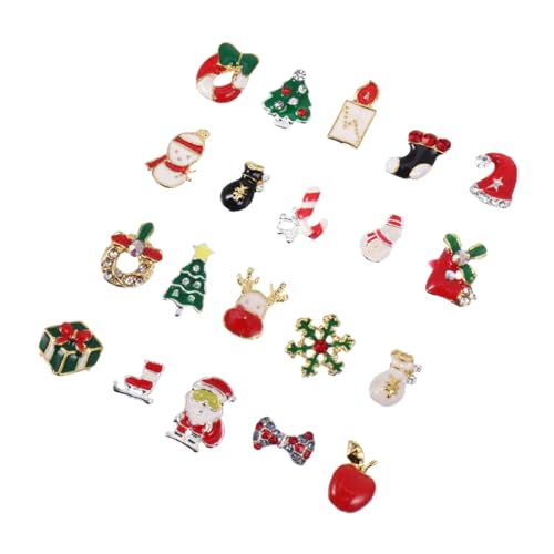 Healeved 1 Satz Weihnachts-nagel-diamant Nageltransfers Zu Weihnachten 3d-weihnachtsnagelaufkleber Maniküre-zubehör Aufkleber Vorhanden Reize Nagel Kunst Dekoration Nägel Legierung 20 Stück von Healeved