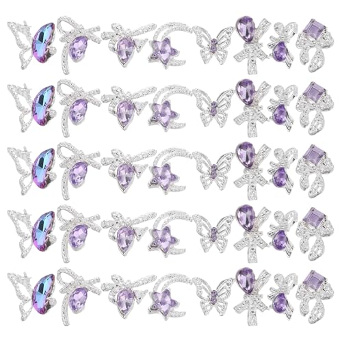 Healeved 1 Set Strass-Nagel-Charms: Gemischte 3D-Schleifen-Schmetterlings-Stern-Nagel-Charms/Schmuck für Frauen und Mädchen – Strass- für Scrapbook-Handyhüllen-Verzierung Healeved 1 Set Strass-Nagel-Charms: Gemischte 3D-Schleifen-Schmetterlings-Stern-Nagel-Charms/Schmuck für Frauen und Mädchen – Strass- für Scrapbook-Handyhüllen-Verzierung von Healeved