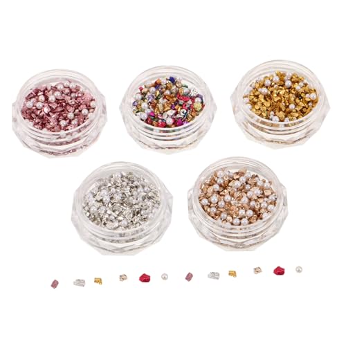 Healeved 10 Kartons Unregelmäßige Nagelsteine mit Mini-perlen und Glitzer Robuste Nagelcharms in Bunten Farben Einfache Anwendung Nail Art Schmuck für DIY Maniküre und Kreative Healeved 10 Kartons Unregelmäßige Nagelsteine mit Mini-perlen und Glitzer Robuste Nagelcharms in Bunten Farben Einfache Anwendung Nail Art Schmuck für DIY Maniküre und Kreative von Healeved