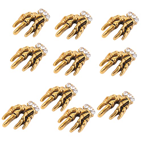 Healeved 10 Stück -Nageldekoration Nagelaufkleber Nägel Silber gefälscht UV Nagelkunst Dekoration Nagelkunst Zubehör Maniküre Abziehbilder Nagel Kunst Dekoration Kupfer Golden von Healeved