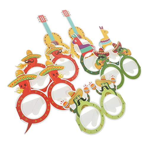 Healeved 12 Stück 3D -Brillen -Requisiten Fiesta Party liefert Gläser Brillen aus Papier Brillen im mexikanischen Stil mexikanische lustige Brille mexikanische themenbrille Foto -Requisiten von Healeved