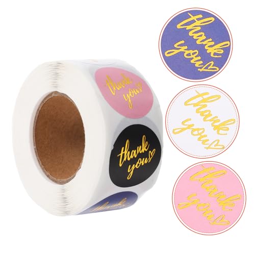 Healeved 1Rolle Selbstklebende Aufkleber Goldfolie Etiketten für Geschenkverpackungen zum Verschließen von Tüten für Hochzeiten und Kleine Healeved 1Rolle Selbstklebende Aufkleber Goldfolie Etiketten für Geschenkverpackungen zum Verschließen von Tüten für Hochzeiten und Kleine von Healeved