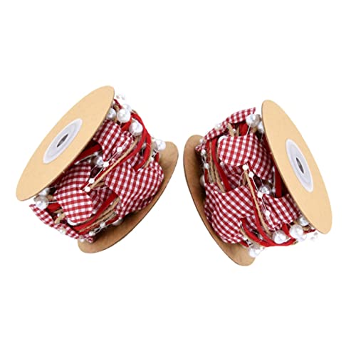 Healeved 2 Rollen Herzförmige Perlenkette Diy Geschenkband für Valentinstag Hochzeitsdekoration Blumensträuße und Bastelprojekte Langlebig und Vielseitig Einsetzbar von Healeved