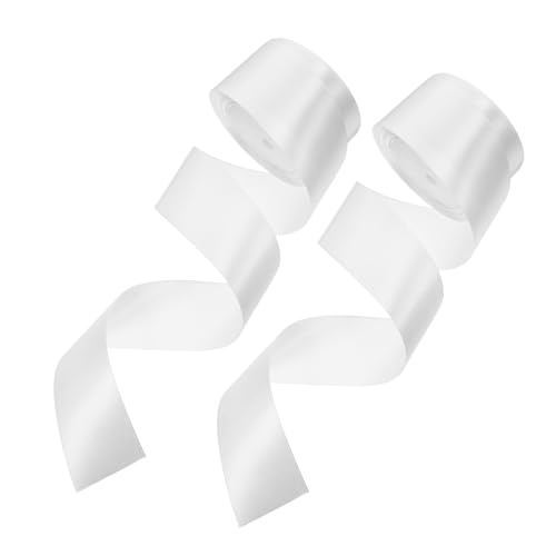 Healeved 2 Rollen Stuhllehnenband Weißes Band Weißes Satinband DIY Band Bastelband Hochzeitsstuhldekorationen Geschenkband Zum Verpacken Von Geschenken Stuhldekorationen Für Partys von Healeved