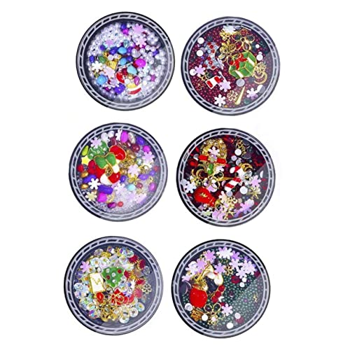 Healeved 2 Sätze Metall Nagel Aufkleber Schneeflocke Nagel Aufkleber Weihnachten Nagel Strass Weihnachten Nagel Kunst Dekoration 6Boxen*2 von Healeved
