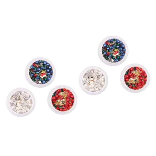 Healeved 2 Sätze Weihnachts-nagel-kunst-ornamente Dekoration Lieferungen Nageldekor Gold Nägel Weihnachts Nail Sticker Weihnachts Party Nagelaufkleber Maniküre-pflaster Legierung 3boxen*2 von Healeved