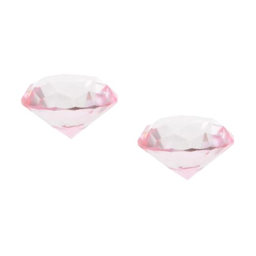 Healeved 2 Stück Künstliche Diamanten Dekoration für Hochzeit und Zuhause Rosa Glitzer Diamanten für Romantische Anlässe für Brautpartys und Feiern von Healeved