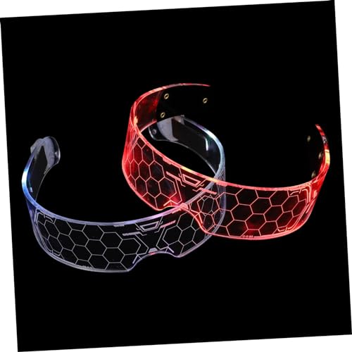 Healeved 2 Stück LED Leuchtende Partybrille Neonbrille für Kreative Feiern Tragbar Komfortabel für Festivals Geburtstagsfeiern Karneval von Healeved