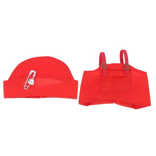 Healeved 2 Stück Puppe Dress Up Kleidung 17 cm Plüschtier Rot Outfit für DIY Dekoration - Inklusive Strapshose & Hut - Puppe Dress Up Outfit Healeved 2 Stück Puppe Dress Up Kleidung 17 cm Plüschtier Rot Outfit für DIY Dekoration - Inklusive Strapshose & Hut - Puppe Dress Up Outfit von Healeved