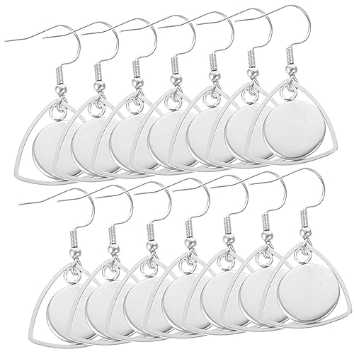 Healeved 20 Stück Ohrbügel aus Edelstahl Basisanhänger Schmuck Ohrhaken Silber Basen leere Basis Reifen Zubehör zur Herstellung von Ohrringen Ohrring -Befund Schmuckbefund Rostfreier von Healeved