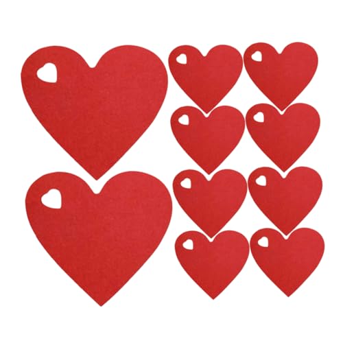 Healeved 200 Stück Valentinstag Etiketten Valentinstag Dekoration Anhänger Papier Valentinstag Etiketten Rote Herzform Etiketten von Healeved