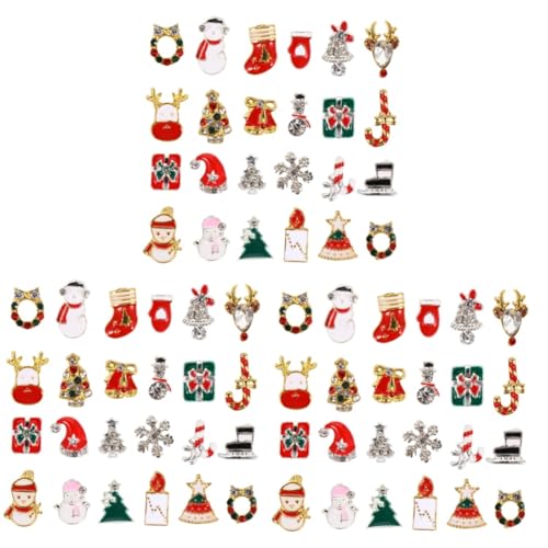 Healeved 3 Sätze Maniküre Aus Weihnachtlicher Legierung Aufbewahrungsdose Storage Boxes Weihnachtsnagelkunst Nailart-strasssteine Charme Weihnachtsnagel Strasssteine Nagelaufkleber 2boxen*3 von Healeved
