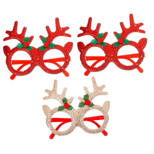 Healeved 3 Stück Teiliges Weihnachtsbrillen- Leichte Party-deko-brillen in Rot und Champagnergold Festliche Eyewear für Erwachsene und Komfortabel Modisch Sichere Materialien für Xmas-fotos Healeved 3 Stück Teiliges Weihnachtsbrillen- Leichte Party-deko-brillen in Rot und Champagnergold Festliche Eyewear für Erwachsene und Komfortabel Modisch Sichere Materialien für Xmas-fotos von Healeved