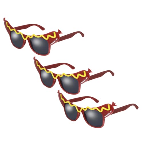 Healeved 3Stücke Lustige Hot Dog Sonnenbrillen für Erwachsene für Feiertagsfeiern Karneval Geburtstagspartys Kreative Geschenkidee von Healeved