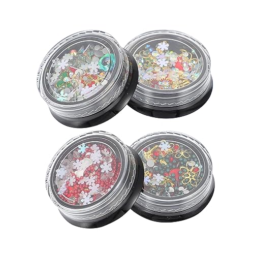 Healeved 4 Boxen Weihnachts Nagel Charms Set Boxen Legierungs Nageldekorationen für DIY Nagelkunst Stilvolle Maniküre Zubehör für Damen und Mädchen Healeved 4 Boxen Weihnachts Nagel Charms Set Boxen Legierungs Nageldekorationen für DIY Nagelkunst Stilvolle Maniküre Zubehör für Damen und Mädchen von Healeved