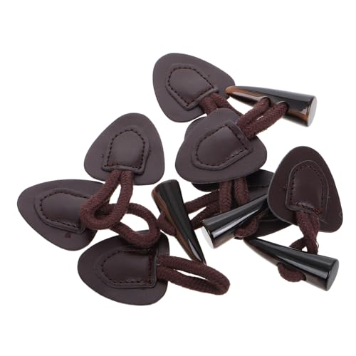 Healeved 4 Sätze Schnalle Aus Hornlederimitat Mantelknöpfe Umschalttasten Knebelknöpfe Für Pullover Knebelverschlüsse Zum Nähen Schaltfläche Umschalten Knebel Für Kleidung Brown Pu-leder von Healeved