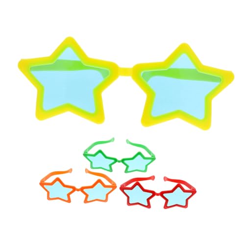 Healeved 4 Stück Brillen Lustige Party Brillen Zubehör Übergroße Sonnenbrillen Brillendekorationen Schattierungen Brillen Damen Brillenrahmen Rave Kostüm Zufällige Farbe von Healeved