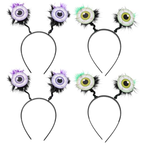 Healeved 4 Stück Halloween-Stirnband Mit Leuchtenden Augäpfeln Haarreif Kopfbedeckung Für Halloween Cosplay Maskerade Horror-Party-Zubehör Healeved 4 Stück Halloween-Stirnband Mit Leuchtenden Augäpfeln Haarreif Kopfbedeckung Für Halloween Cosplay Maskerade Horror-Party-Zubehör von Healeved