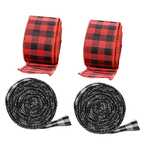 Healeved 4 Stück Teiliges Kariertes Weihnachtsband Set Schwarzes Weißes und Rotes Drahtband Langlebiges Farbechtes Geschenkband für DIY Basteln Kränze Haarschleifen und Festliche Healeved 4 Stück Teiliges Kariertes Weihnachtsband Set Schwarzes Weißes und Rotes Drahtband Langlebiges Farbechtes Geschenkband für DIY Basteln Kränze Haarschleifen und Festliche von Healeved