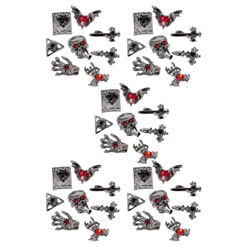 Healeved 40 Stück Gothic Halloween Nagel Charms - 3D Legierung Nagelkunst Dekorationen Gothic Retro Kreuz Herz Charms für Feiertagsparty Maniküre Healeved 40 Stück Gothic Halloween Nagel Charms - 3D Legierung Nagelkunst Dekorationen Gothic Retro Kreuz Herz Charms für Feiertagsparty Maniküre von Healeved