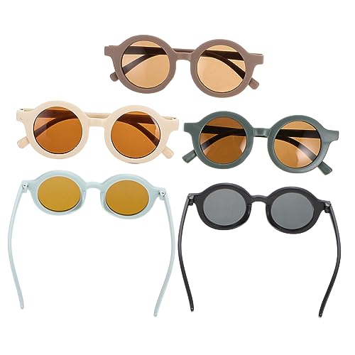 Healeved 5 Paar Kindersonnenbrillen Kleinkind Mädchen Kindersonnenbrillen UV Schutz Outdoor Brillen Party Karneval Brillen Sonnenbrillen Für Polarisierte Sonnenbrillen Form PC von Healeved