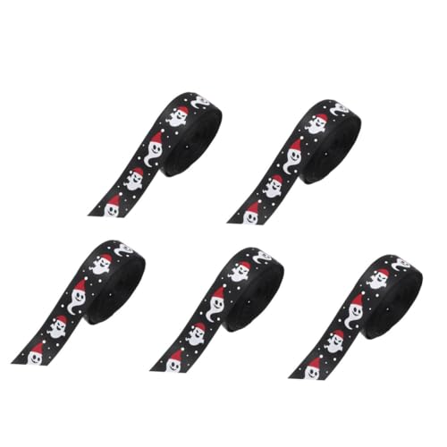 Healeved 5 Rollen Halloween Geisterband Yards Diy Geschenkbänder für Halloween Dekoration Breit für Geschenkverpackung und Bastelprojekte Sorgt für Festliche von Healeved