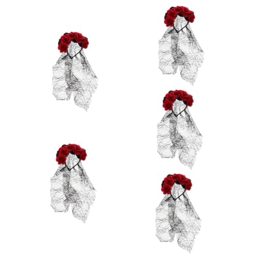 Healeved 5 Stück Halloween Blumen Haarband mit Schwarzem Schleier Cosplay Haarschmuck für Damen für Karneval und Maskerade für Kreatives Styling und Besondere Anlässe Healeved 5 Stück Halloween Blumen Haarband mit Schwarzem Schleier Cosplay Haarschmuck für Damen für Karneval und Maskerade für Kreatives Styling und Besondere Anlässe von Healeved