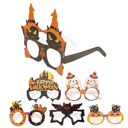 Healeved 6 Stück Teiliges Halloween Papierbrillen Einzigartige Festivalbrille Leichte Partybrille Witzige Kostümbrille für Erwachsene und Kreative Halloweenaccessoires von Healeved
