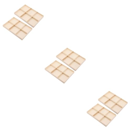 Healeved 6 Stück Teiliges Schmuckaufbewahrungsset Natürlichem Holz mit Fächern Multifunktionale Aufbewahrungsbox für Anhänger Ringe und Armbänder Langlebig als Geschenkbox und Dekoration von Healeved