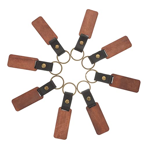 Healeved 8Stücke Blanko Holz Schlüsselanhänger für DIY Projekte Rechteckige Schlüsselanhänger Holz Basteln Personalisieren Gestalten von Kreativen Geschenken von Healeved