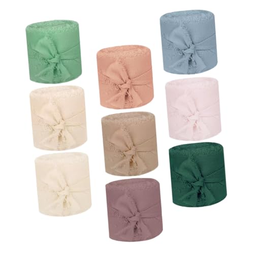 Healeved 9 Rollen Hochwertiges Chiffonband für Hochzeitseinladungen und DIY Dekorationen Verschiedenen Farben für Blumensträuße und Kreative Projekte von Healeved