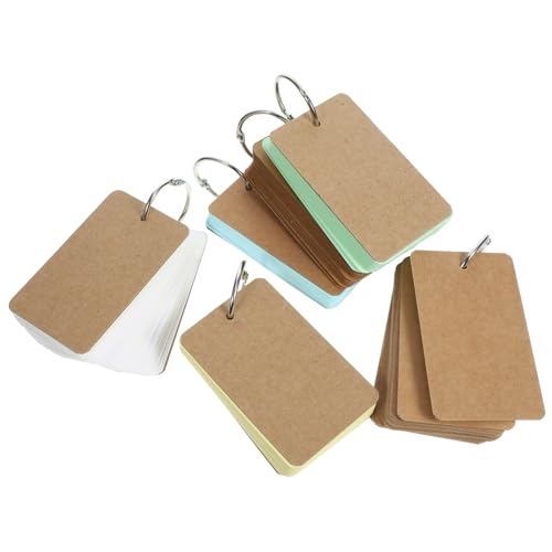 Healeved Blanko Karteikarten mit Ringbindung Je Notizbuch Kraftpapier Material Lose Vielseitige Leere Memory Cards zum Schreiben Lernen Planen für Schüler und Kollegen Healeved Blanko Karteikarten mit Ringbindung Je Notizbuch Kraftpapier Material Lose Vielseitige Leere Memory Cards zum Schreiben Lernen Planen für Schüler und Kollegen von Healeved