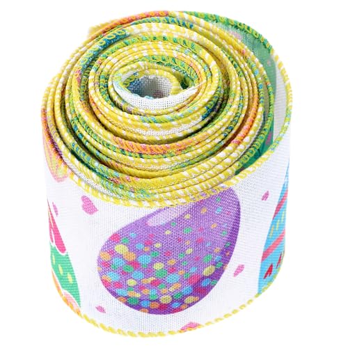 Healeved Bunte Geschenkband mit Drahtkante für Ostern Yards Dekoratives Bastelband für Verpackungen Kunsthandwerk und Festliche Dekorationen Healeved Bunte Geschenkband mit Drahtkante für Ostern Yards Dekoratives Bastelband für Verpackungen Kunsthandwerk und Festliche Dekorationen von Healeved