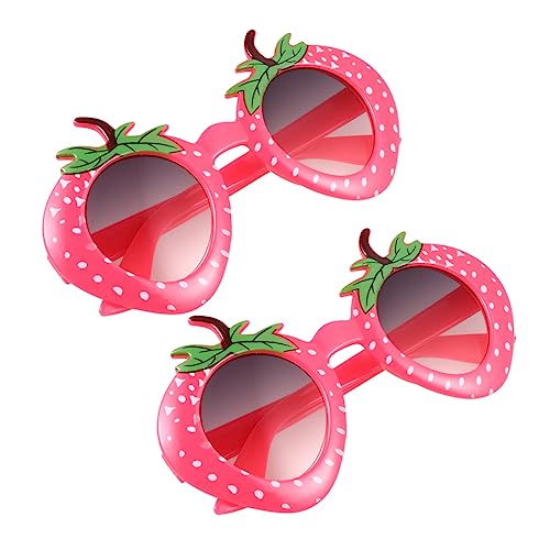 Healeved Cartoon-party-requisiten 2 Stück Erdbeer-sonnenbrille Geburtstagsparty-brille Lustige Cosplay-brille Leicht von Healeved