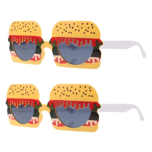 Healeved Einzigartige Partybrille 2 Stück Lustige Sonnenbrille in Burger-form Für Geburtstagsfeiern Fotoautomaten von Healeved