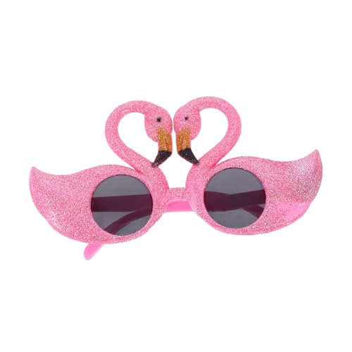 Healeved Flamingo-Brille für Neuheit ausgefallene Brillen Sonnenbrille süß tropisch Strandparty-Brille Neuartige Partybrille Kostümgläser hawaiianische Partybrille Plastik von Healeved