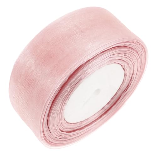 Healeved Geschenkbox-Verpackungsband Brautjungfer Braut- Brauthaarschmuck für Frauen Bräute Hochzeit Geschenkband für Kuchen Farbbanddraht geflochtenes Organzaband Bulk-Band Polyester Rosa von Healeved