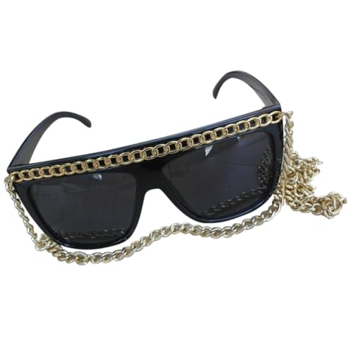 Healeved Goldkettenbrille Brillen Für Maskerade Partybrille Mit Goldener Kette Lustige Partybrille Kettenriemenhalter Brille Tanzparty-brille von Healeved