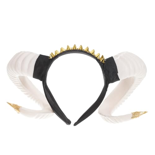 Healeved Gothic Schafhörner Haarreif Weiß Teufelshörner Kopfschmuck Halloween Cosplay Kostüm Zubehör für Kostümparty und Themenveranstaltungen Healeved Gothic Schafhörner Haarreif Weiß Teufelshörner Kopfschmuck Halloween Cosplay Kostüm Zubehör für Kostümparty und Themenveranstaltungen von Healeved