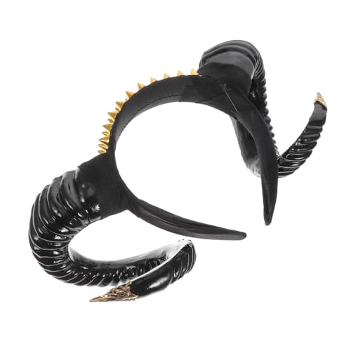 Healeved Gothic Ziegenhörner Stirnband Halloween Kostüm Haarreif Cosplay Party Accessoire Schwarz Kreative Hörner Kopfschmuck für Halloween Verkleidung Healeved Gothic Ziegenhörner Stirnband Halloween Kostüm Haarreif Cosplay Party Accessoire Schwarz Kreative Hörner Kopfschmuck für Halloween Verkleidung von Healeved