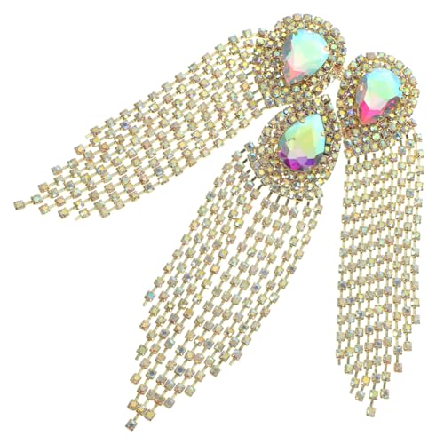 Healeved Große Strass Quasten Applikation aus Legierung und Glas DIY Kleidung Patch für Anzug Elegante Verzierte Schmuckverzierung für Kleidungsstücke von Healeved